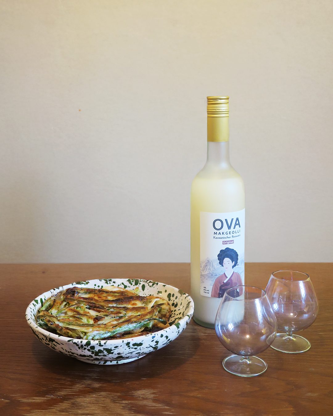 OVA Makgeolli mit koreanischem Pfannkuchen